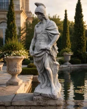 Statue en pierre d’Achille – 147 cm – force héroïque classique.