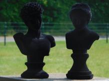 Schöner Satz von Statuen von Adam und Eva, fertig in Samt, sehr schön!