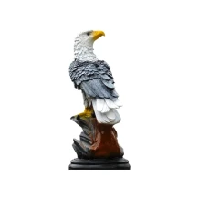 Adelaar XL – zwart/wit – polystone – 65 cm – decoratiebeeld