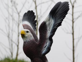 Adler mit Flügeln hoch - Polystone - 35 cm - in Farbe