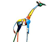 Giraffe 'Zimba' - handgemaakt uit Afrika - 155 cm - kleur