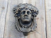 Heurtoir pour porte d'entrée, heurtoir Athéna, fonte, couleur bronze