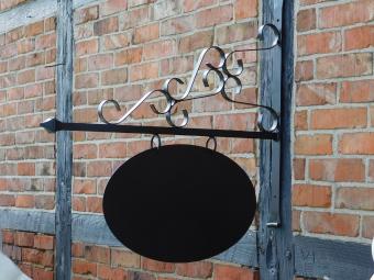 Schild Schwarz -Ladenschild- 75 cm - Oval - Eisen