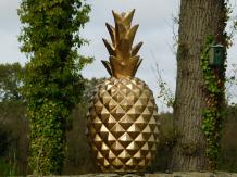 Ananas - Polystone Statue - 68 cm - goldfarben - im Detail