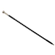 Wandelstok Spiraalvorm - met Nikkel Handvat - 96 cm - Zwart