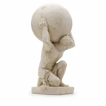 Atlas met wereldbol - polystone beeld - 70 cm - oud wit