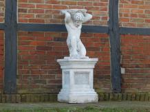 Atlas sur socle - pierre - 130 cm - blanc classique - en détail