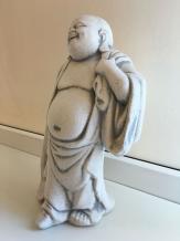Staande Boeddha - stenen beeld - 30 cm - klassiek wit