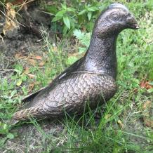 Pigeon - statue en métal - 19 cm - couleur bronze - en détail