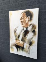 belle et imposante huile sur toile, 