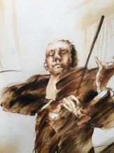 belle et imposante huile sur toile, 