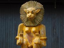 Tigre balinais - fait main en bois - 290 cm - jaune