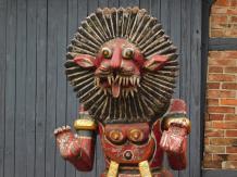 Balinesischer Tiger - handgefertigt aus Holz - 290 cm - rot
