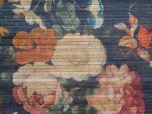 Décoration murale en bambou Fleurs - avec corde de suspension