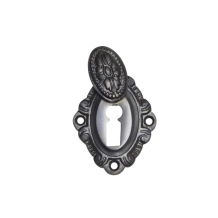 Sleutelrozet BB met Schuifje - Donker Gepatineerd Messing - Art-Nouveaustijl