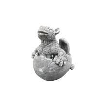 Baby dinosaurus in ei - stenen beeld - 20 cm - klassiek