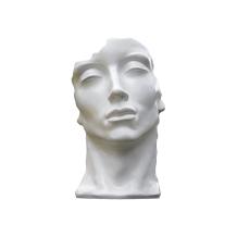 Het gezicht - polystone beeld - 51 cm - uniek - wit