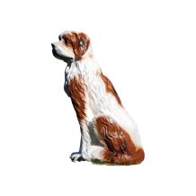 Sint-bernard - hond - polystone beeld - 76 cm - wit/bruin