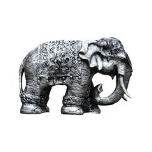Indische olifant - polystone - 26 cm - grijs/zwart