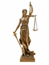 Vrouwe Justitia beeld – brons-look – polystone – 35 cm