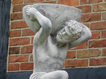 Atlas mit Blumentopf - Steinstatue - 85 cm - klassisch