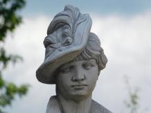 Buste de femme - statue en pierre - 48 cm - blanc classique