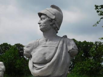 Büste des Ares (Mars) – 85 cm – Römischer Kriegsgott – Vintage-Skulptur