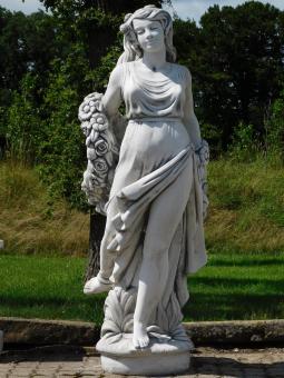 Beeld Dame met Bloemenkrans - 175 cm - Steen