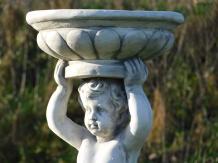 Ange - avec bol - statue en pierre - 80 cm - pot de fleurs