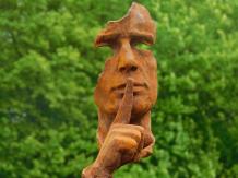 'Die Stille' - abstrakte Gusseisenstatue - 34 cm - rustikal