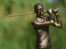 Golfer - Gusseisenstatue - 30 cm - Gold mit Schwarz
