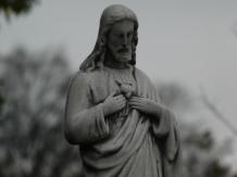 Jesus - mit Herz - Steinstatue - 55 cm - klassisch