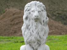 Lion - statue en pierre - 55 cm - blanc classique - en détail