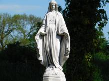 Maria - auf Sockel - Steinstatue - 125 cm - klassisch