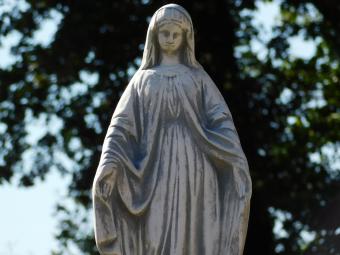 Stenen Mariabeeld – klassiek religieus tuinbeeld – 62 cm