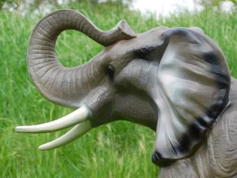 Olifant - polystone beeld - 90 cm - in kleur - gedetailleerd