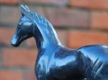 Pferd - Bronzestatue - 24 cm - braun/schwarz - Vintage