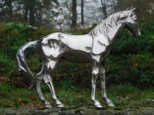 Statue Cheval, alu nickelé, objet décoratif