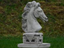Paardenhoofd - stenen dierenbeeld - 35 cm - klassiek