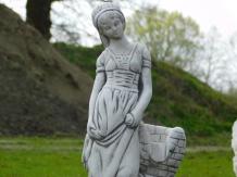 Enfant avec cours d'eau - statue en pierre - 60 cm - détaillée