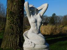 Sirène - sur socle - pierre - 115 cm - détaillée