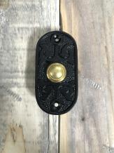 Klingel in schwarz, moderne Türklingel mit antiken Beschlägen