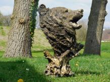Berenkop - polystone - 55 cm - zwart/goud - gedetailleerd