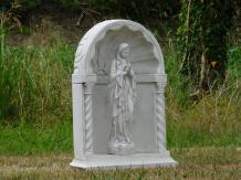 Maria in der Gebetskapelle - Steinstatue - 49 cm - klassisch weiß