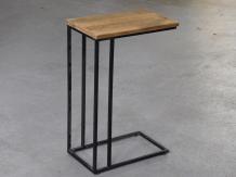 Table d'appoint industrielle, table industrielle pour ordinateur portable, bois de manguier et métal