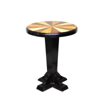 Antieke Art Deco bijzettafel – hout – diameter van 60 cm