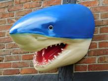 Haikopf - Polystone - mit offenem Maul - 85 cm - in Farbe