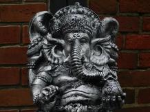 Ganesha - Polystone Statue - 62 cm - silbergrau mit schwarz
