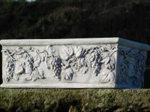 Bloembak met druiventrossen - 70 cm - steen