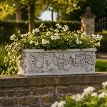Bloembak druiventrossen – rechthoekige plantenbak - steen